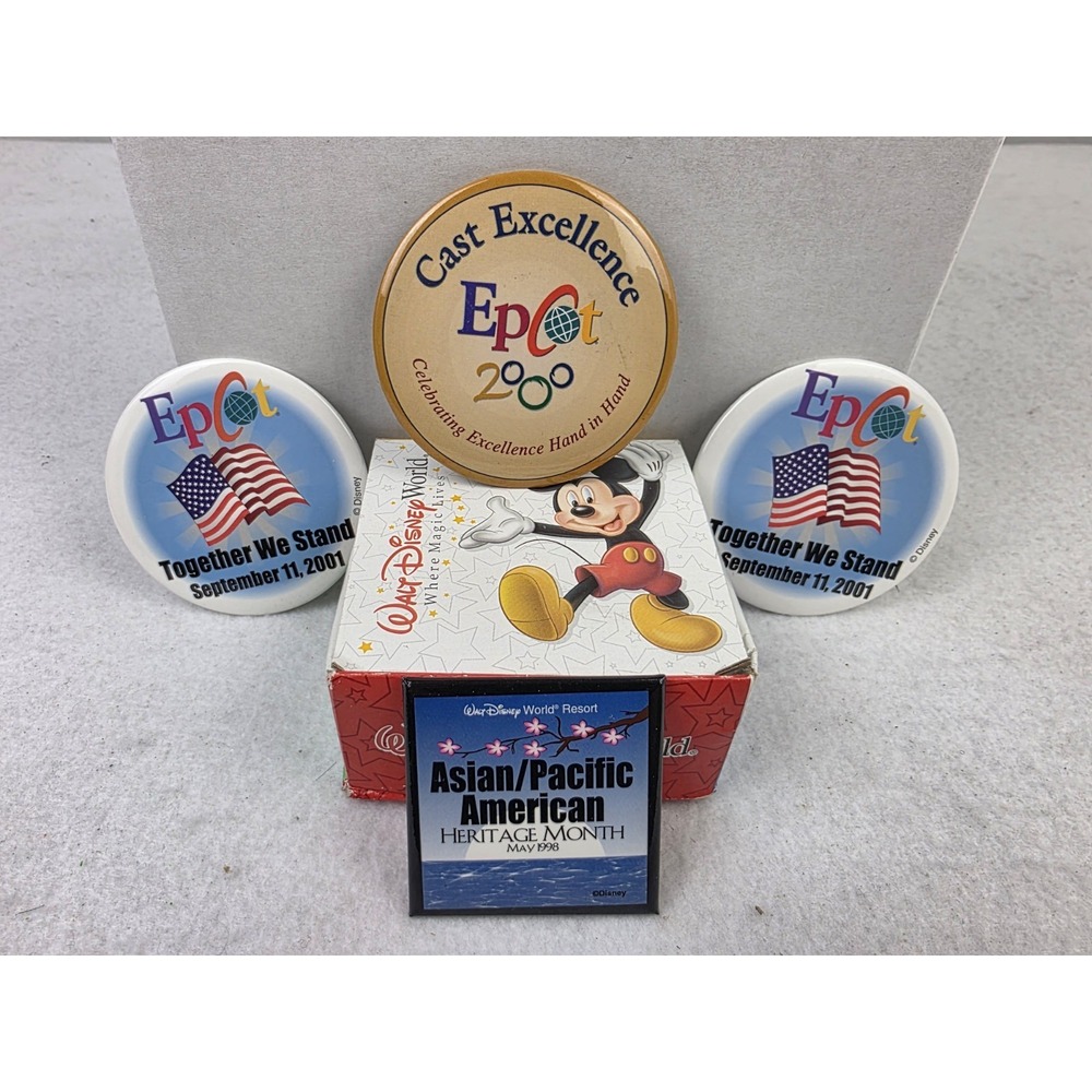 Vintage‎ Lot: Disney Epcot 9/11, Cast Excellence, Pacific Heritage Pin Buttons